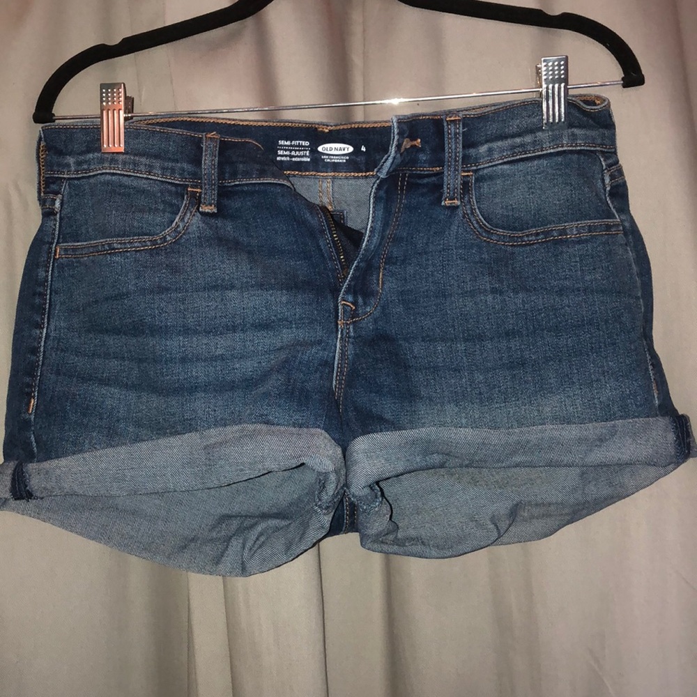Blue denim shorts